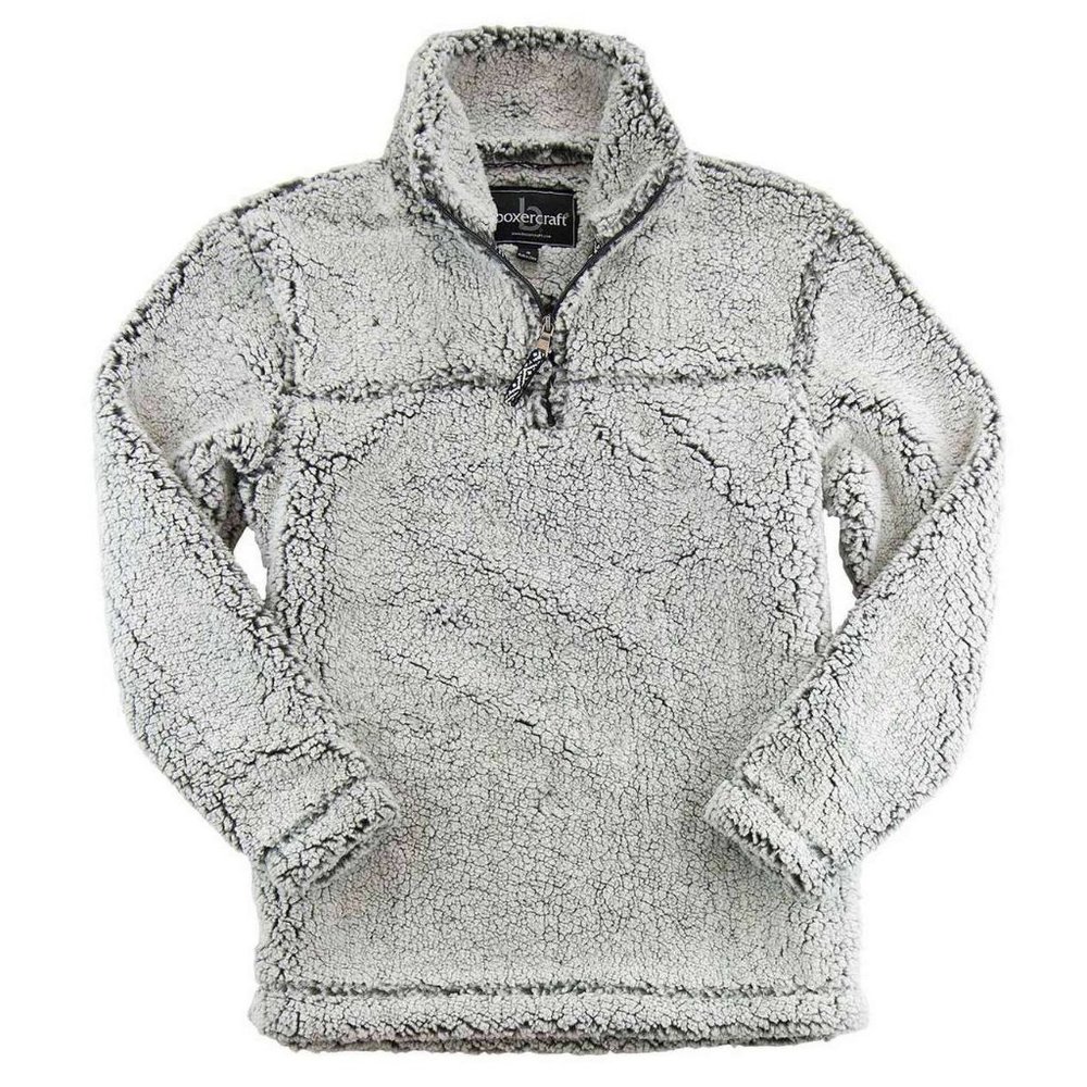 Boxercraft Youth Sherpa QuarterZip Pullover - YQ10 - Smoke Grey